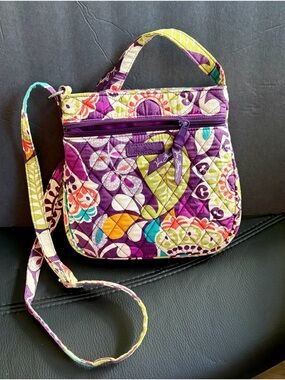 Vera Bradley Quilted Floral Print  Crossbody Shoulder Bag